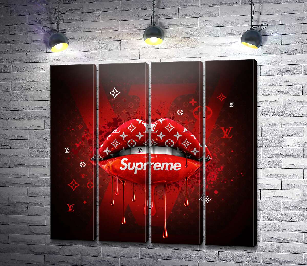 модульная картина Ярко-красные гламурные губы Supreme (Модуль №24)