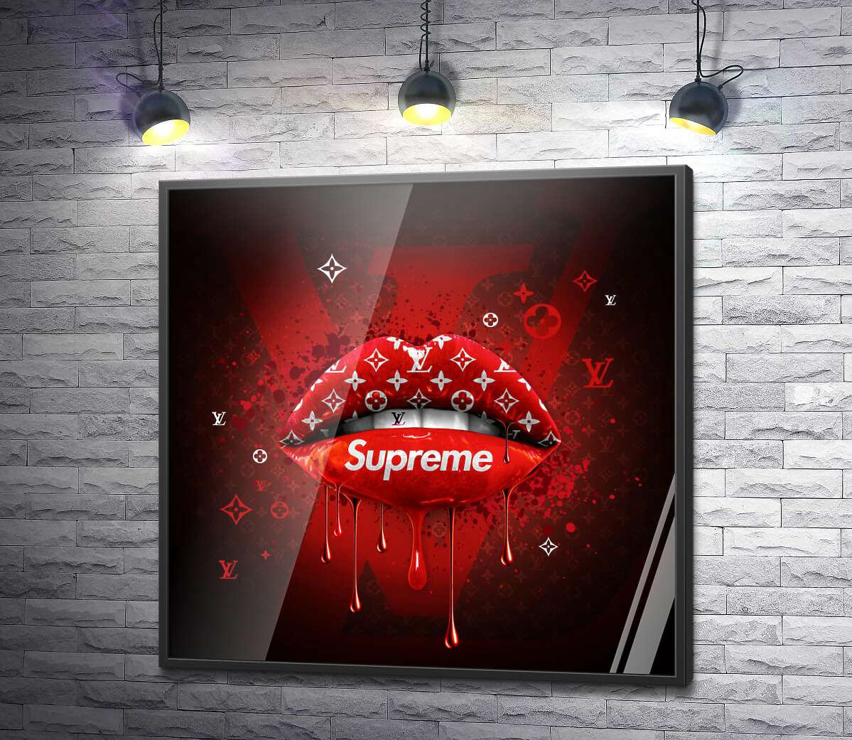 постер Ярко-красные гламурные губы Supreme
