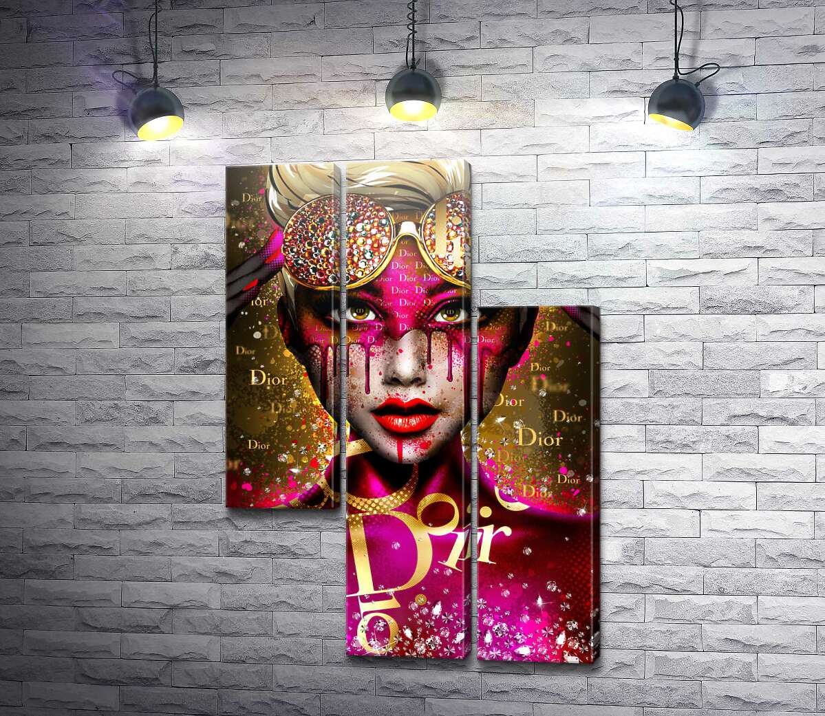 модульна картина Футуристичний образ дівчини Dior (Модуль №13)