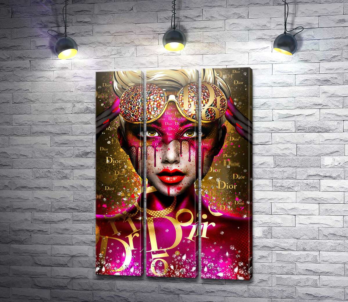 модульна картина Футуристичний образ дівчини Dior (Модуль №2)