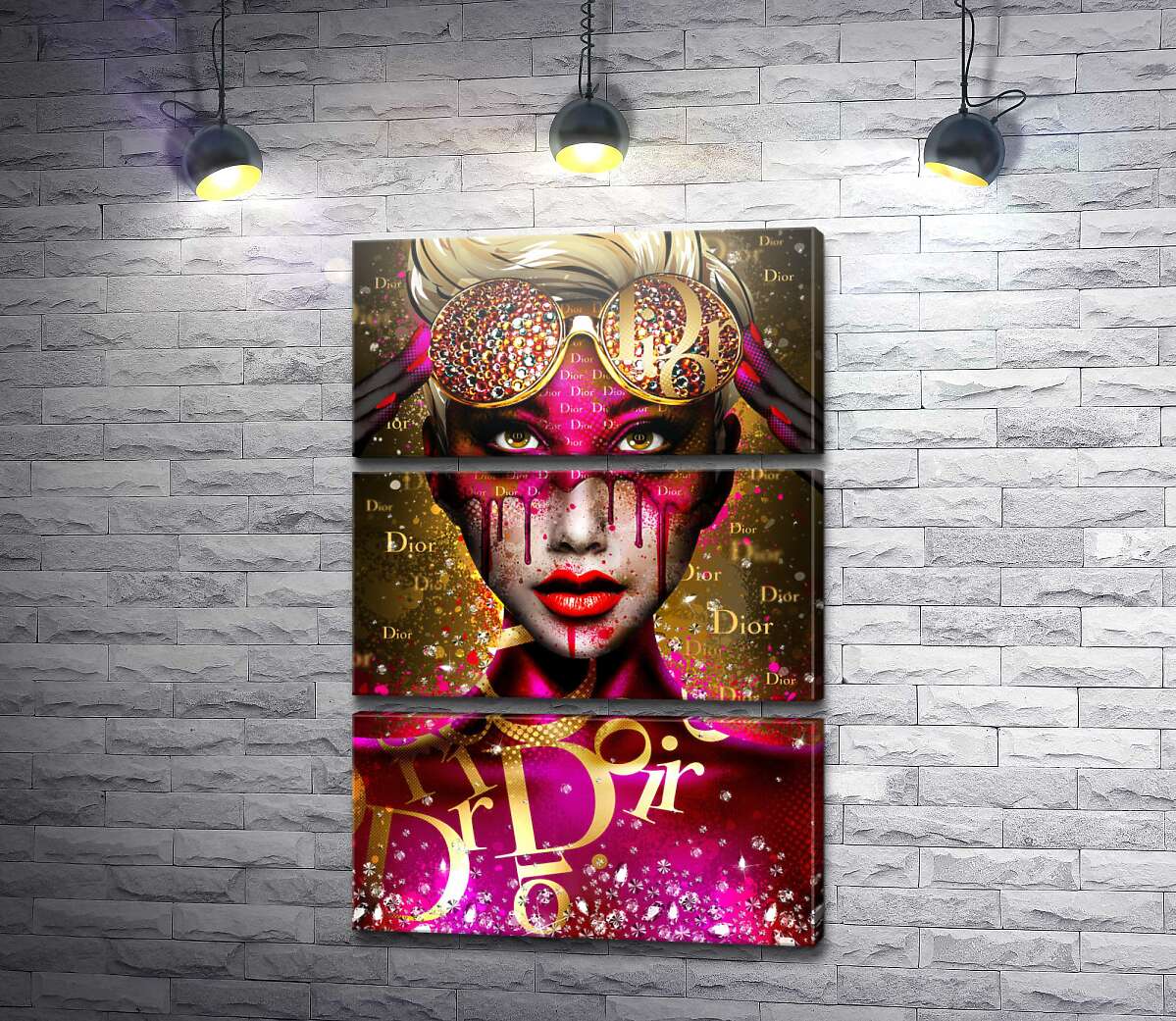 модульна картина Футуристичний образ дівчини Dior (Модуль №15)
