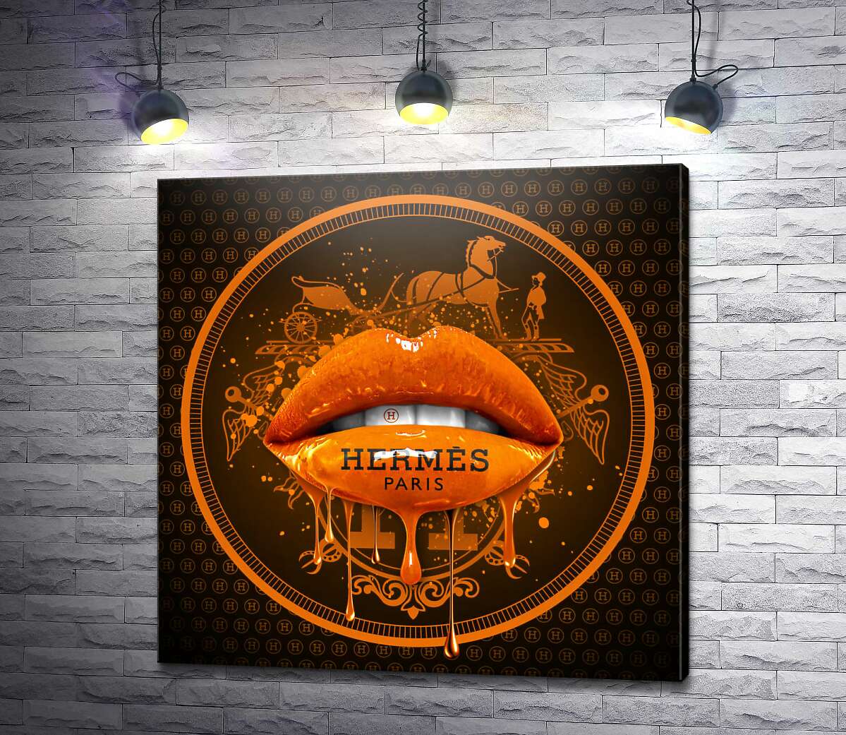картина Оранжевые гламурные губы Hermes