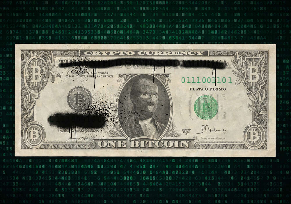 картина-постер Биткоин - новый теневой доллар