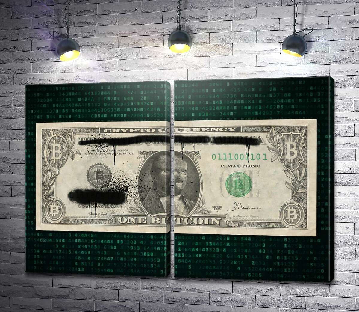 модульная картина Биткоин - новый теневой доллар