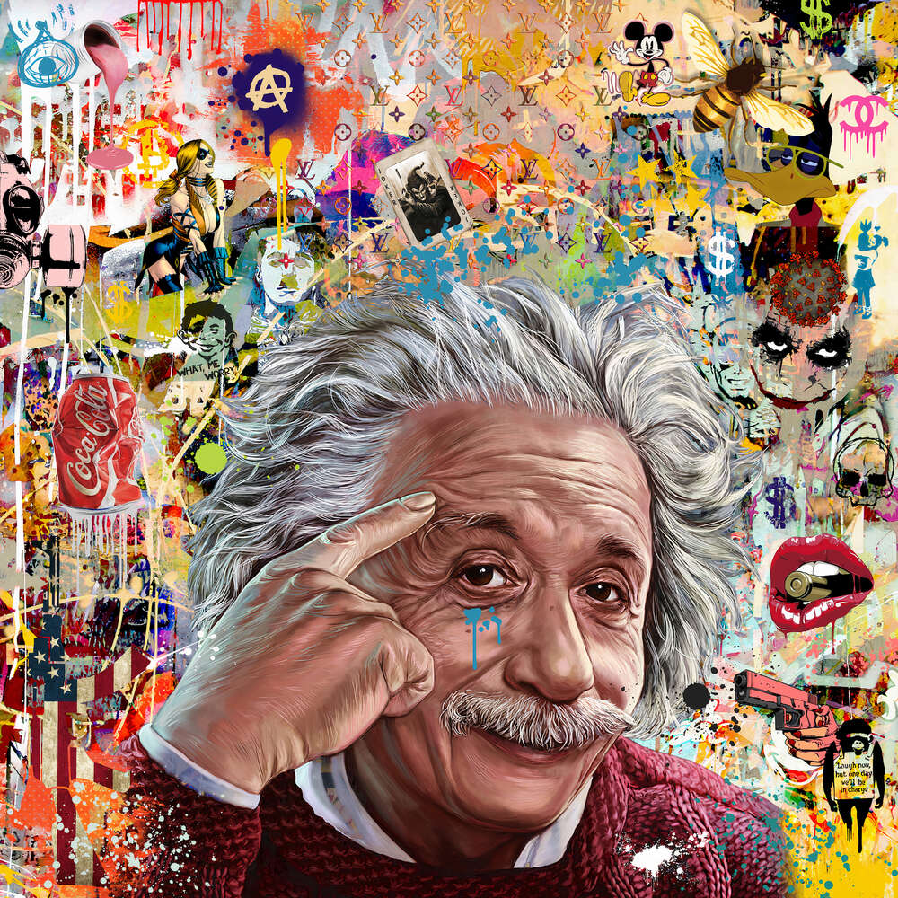 картина-постер Метафізика попарта - Ейнштейн та арт всесвіт