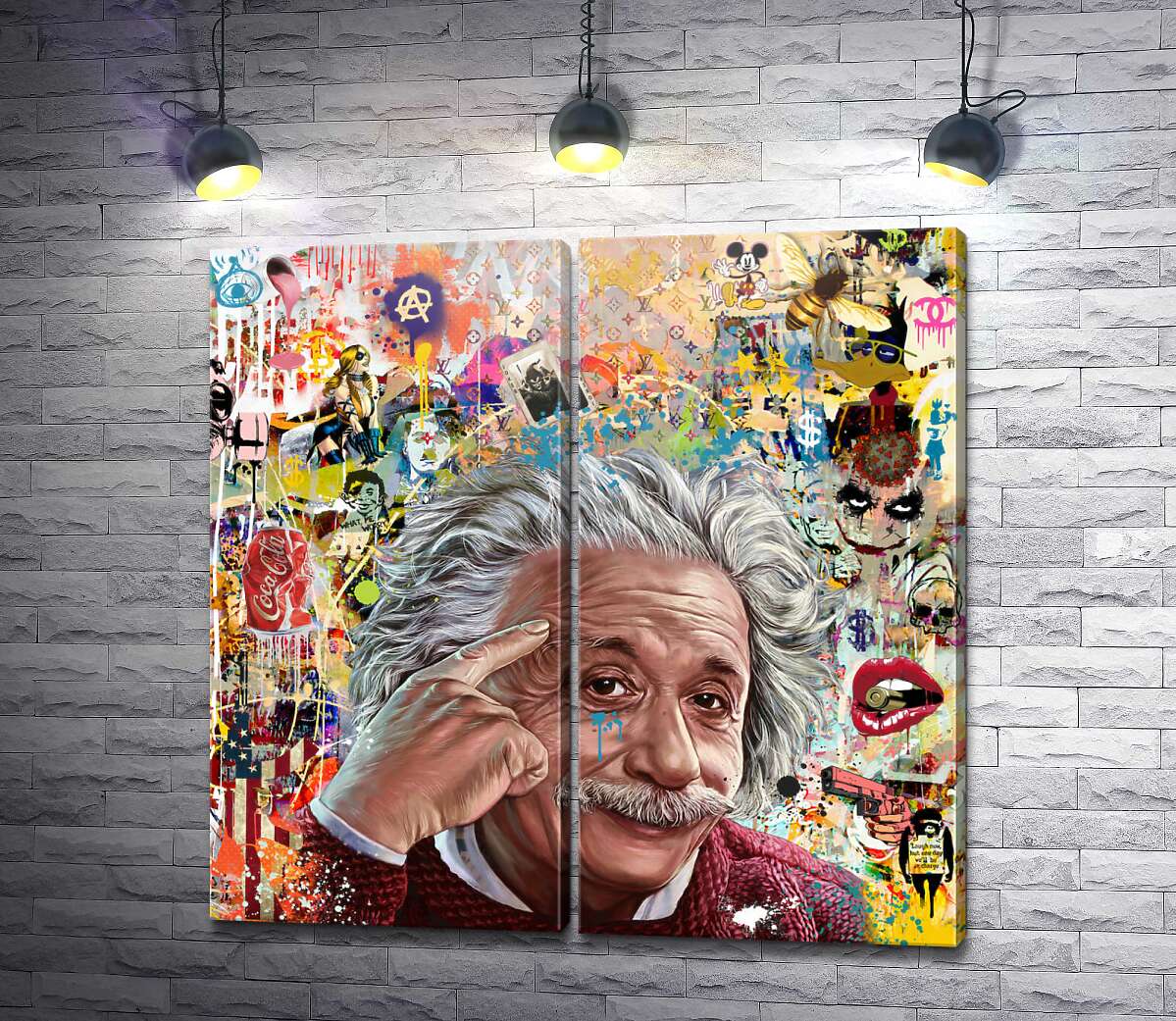 модульна картина Метафізика попарта - Ейнштейн та арт всесвіт