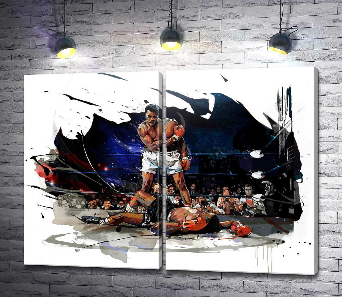 модульная картина Победный бой Моххамед Али с Сонни Листоном