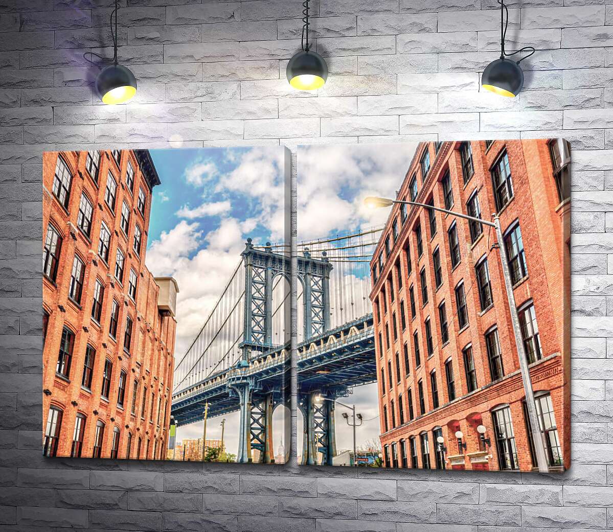 модульна картина Вид на Бруклінський міст із двору