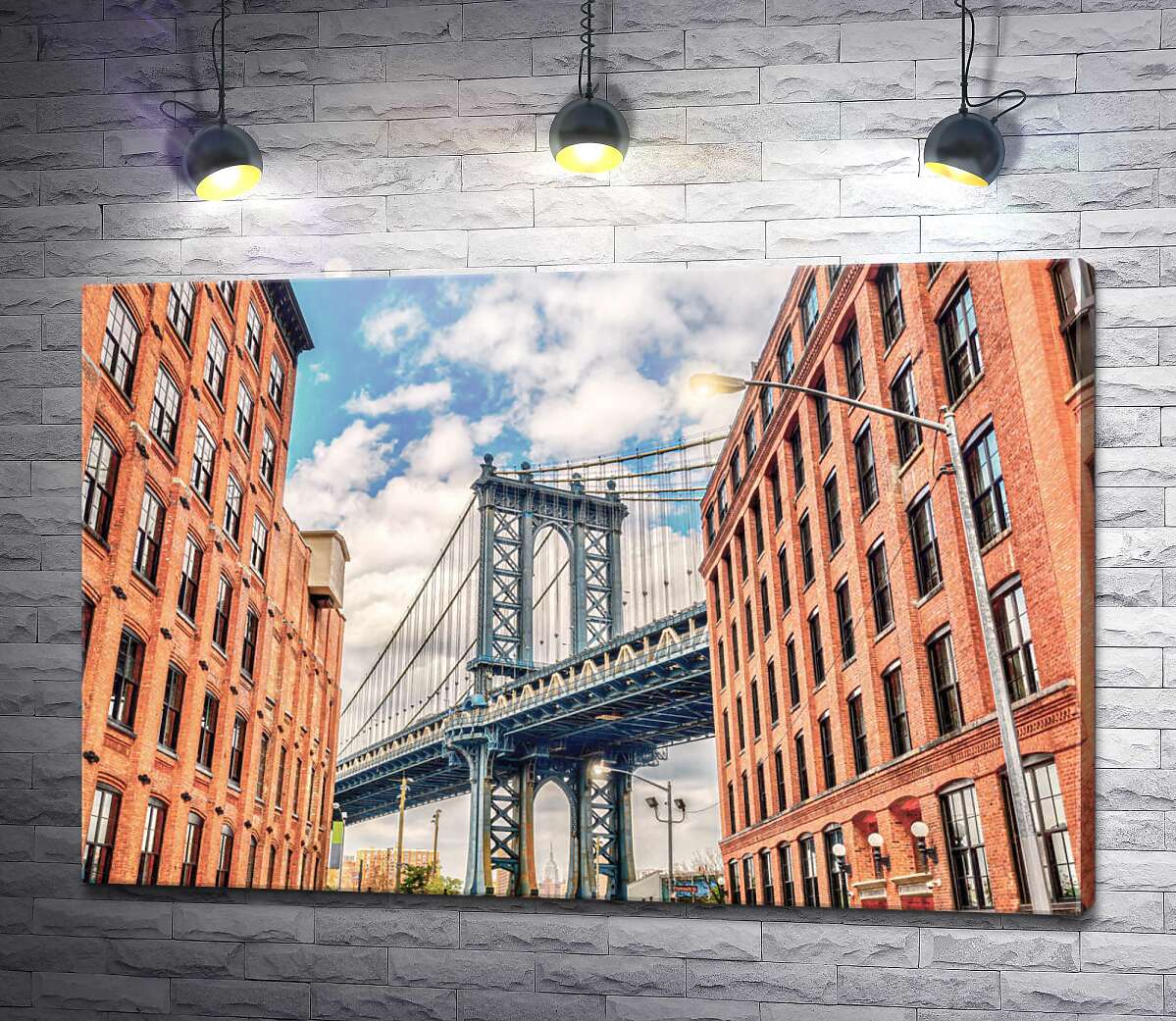 картина Вид на Бруклинский мост со двора