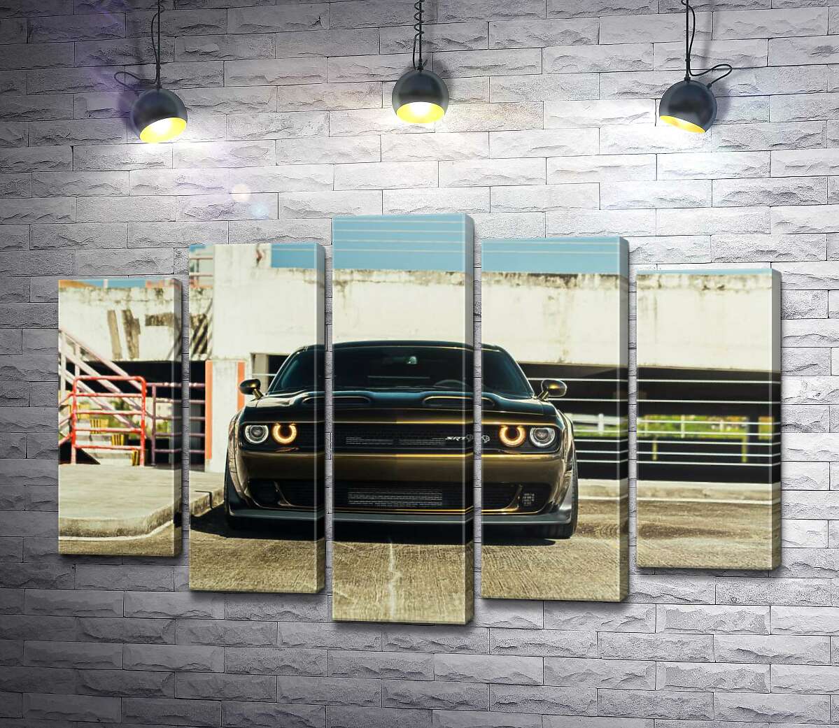 модульная картина Пристальный взгляд Dodge Challenger (Модуль №4)