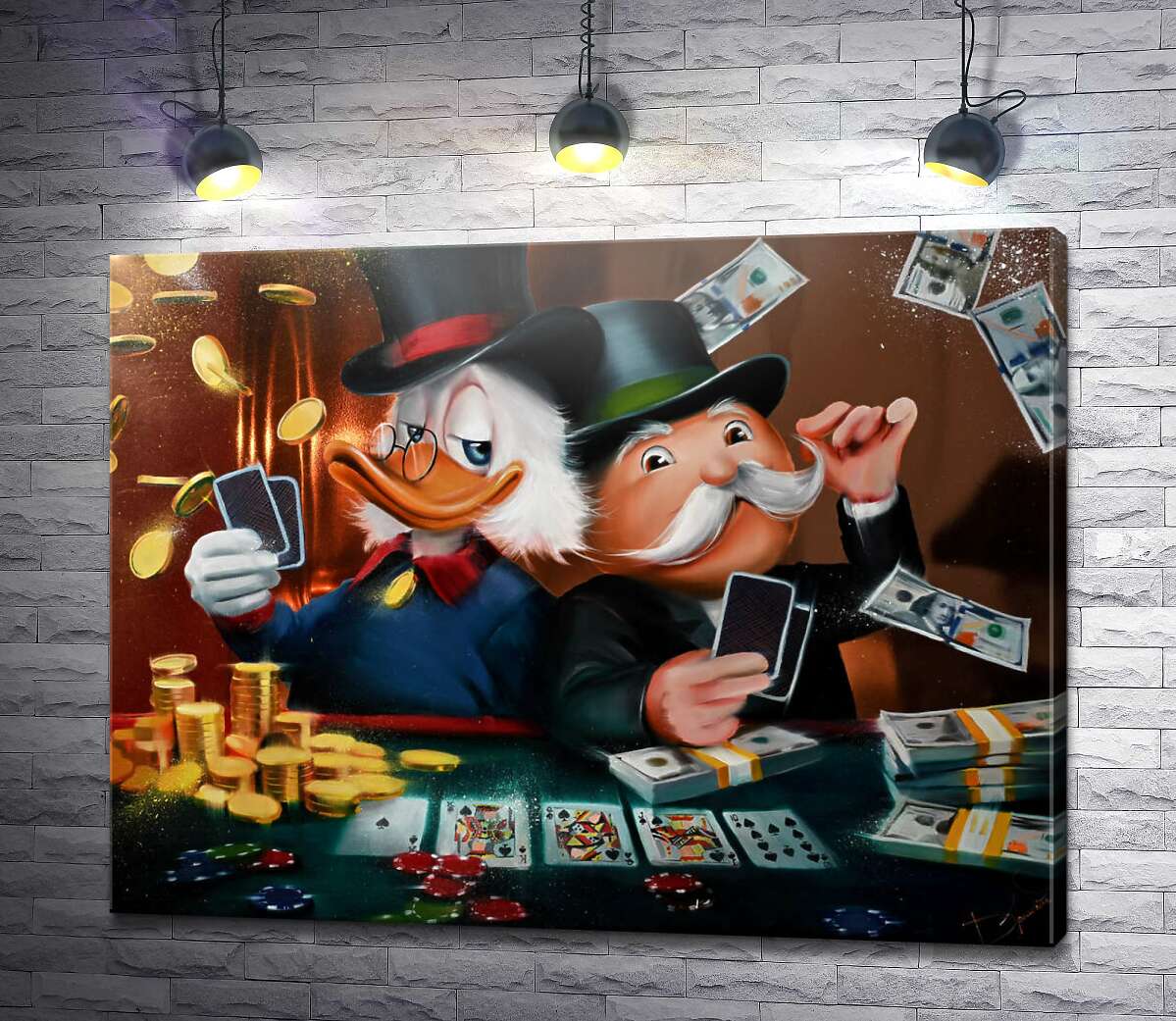 картина Скрудж Макдак и дядюшка Пеннибэгс играют в казино