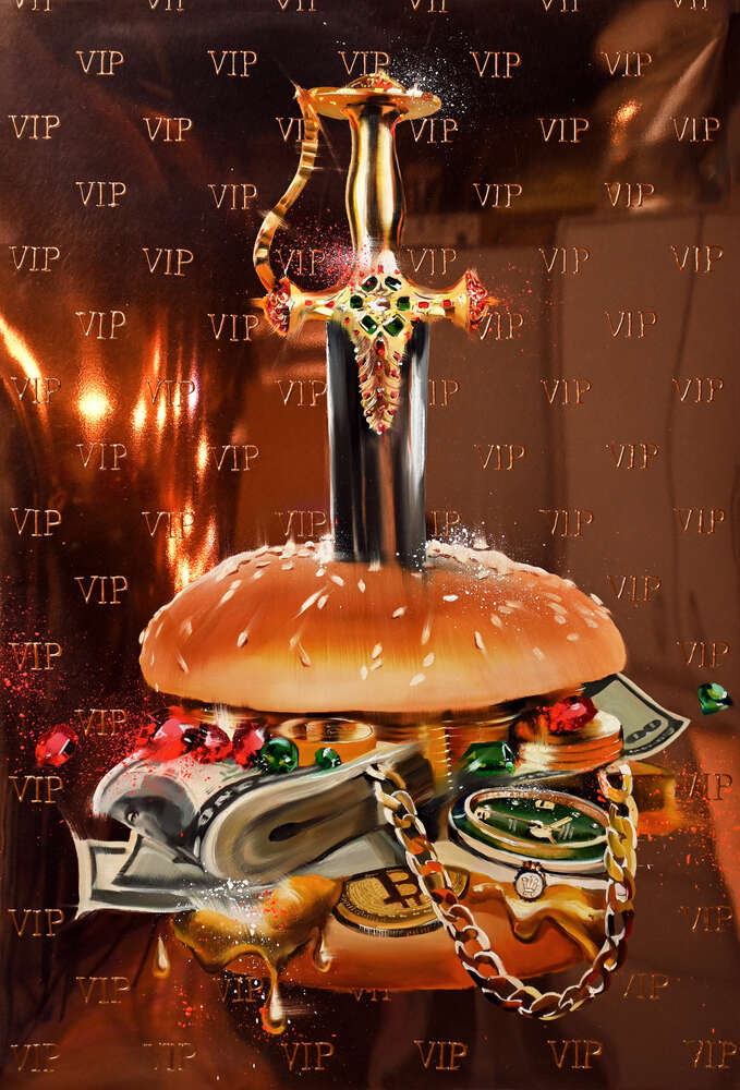 картина-постер Бургер із коштовностями