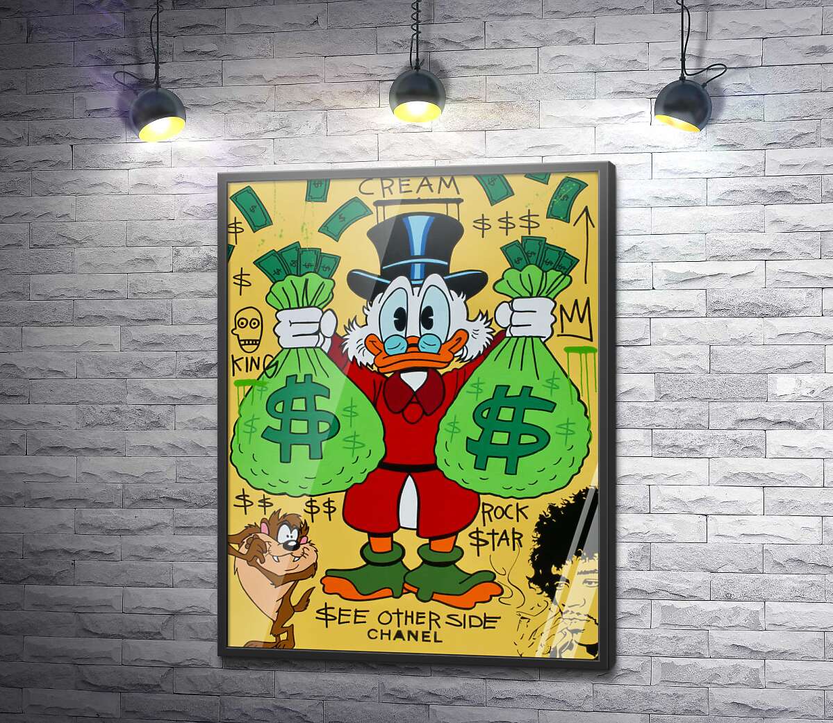 постер Скрудж и мешки с монетами