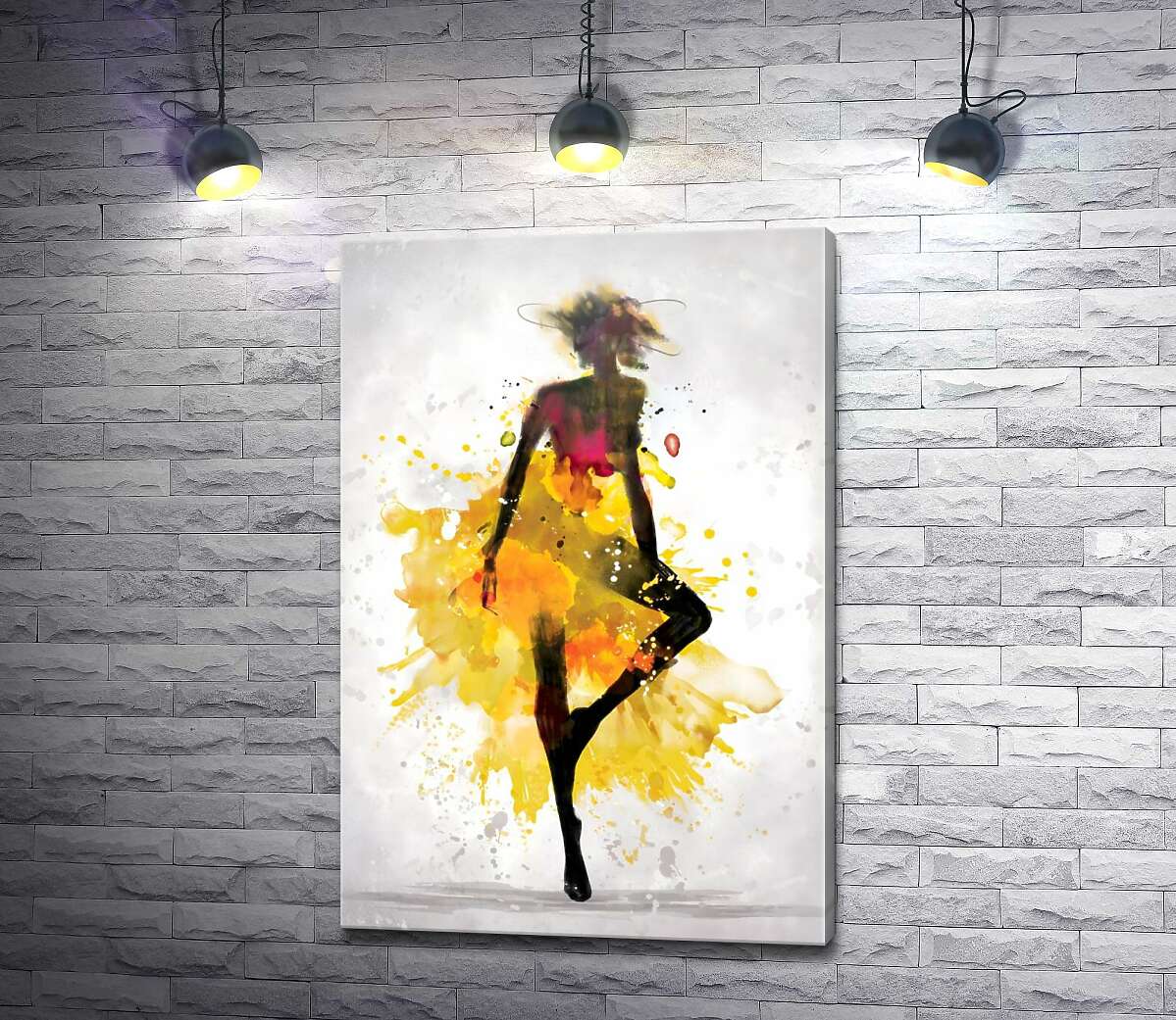 картина Образ дівчини в акварельних фарбах жовтих тонів