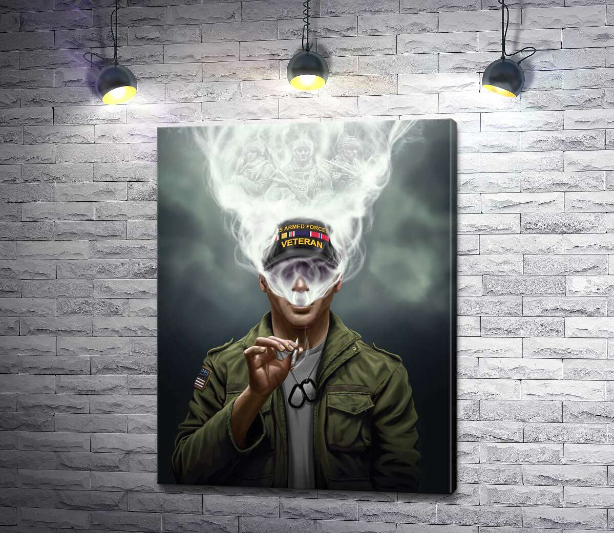 картина Ветеран в сигаретном дыму воспоминаний