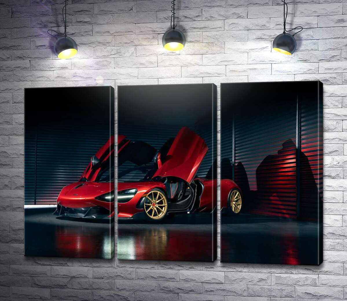 модульна картина Футуристичний червоний автомобіль McLaren 720S (Модуль №2)
