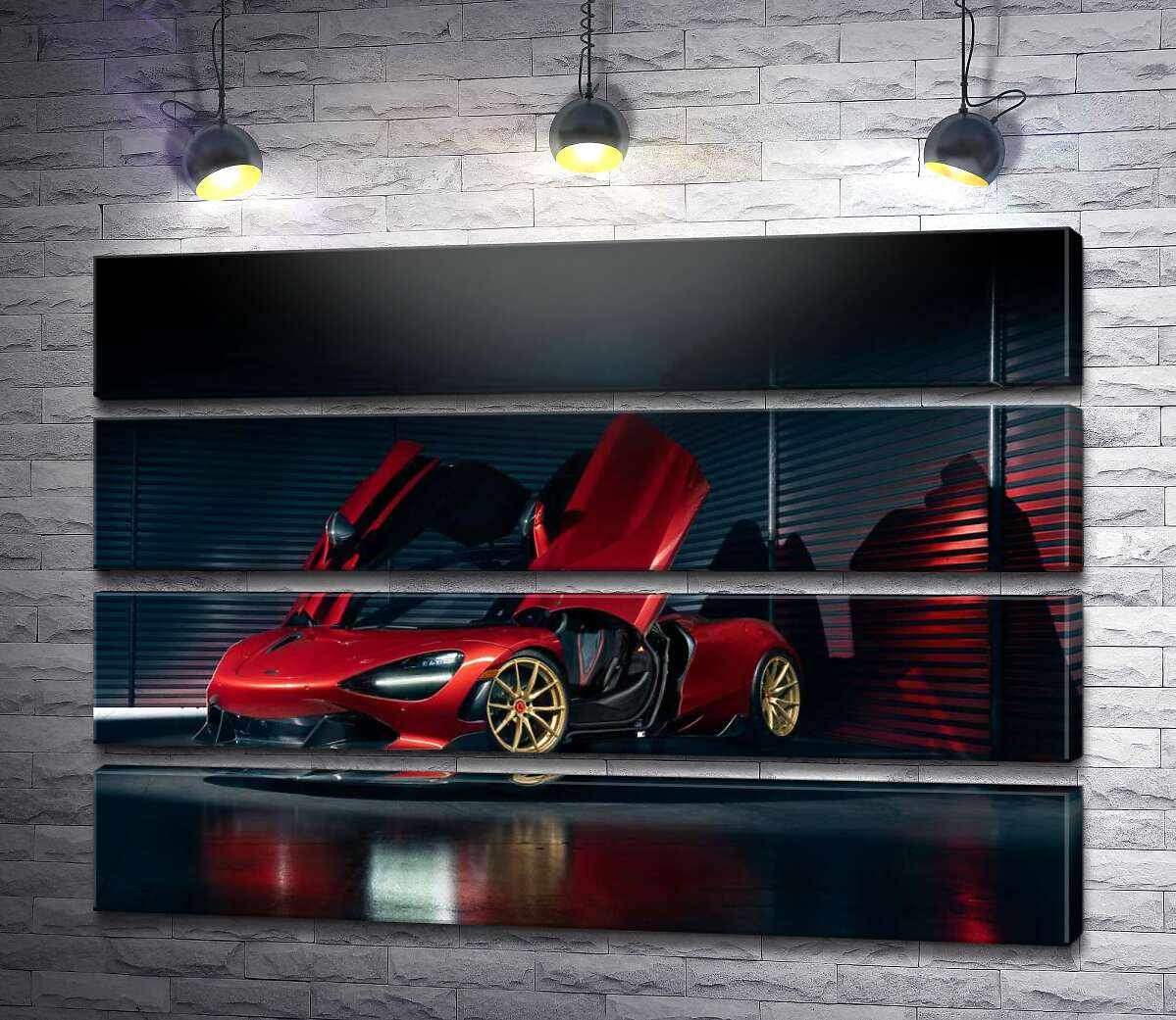 модульна картина Футуристичний червоний автомобіль McLaren 720S (Модуль №22)