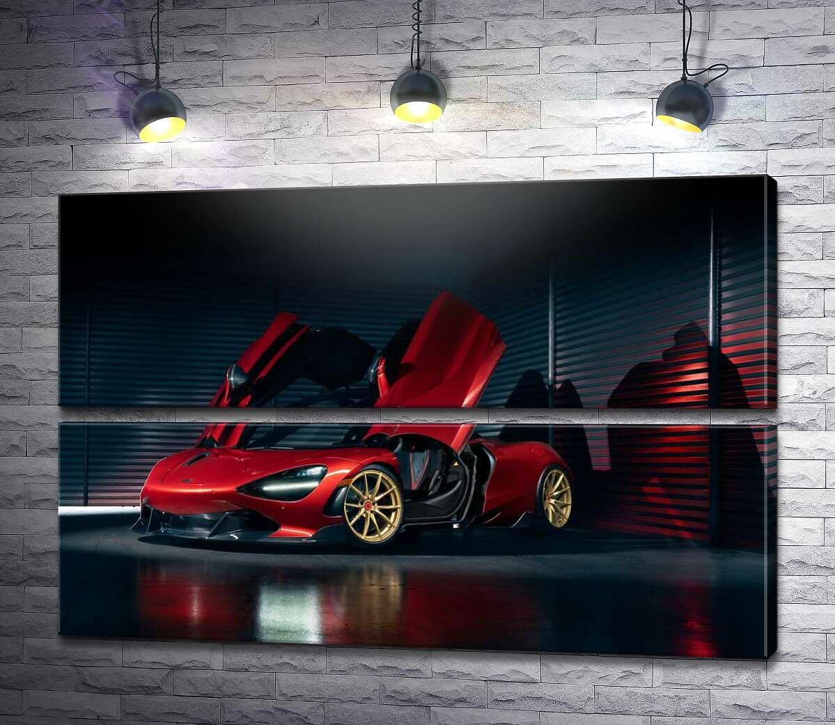модульная картина Футуристический красный автомобиль McLaren 720S (Модуль №7)