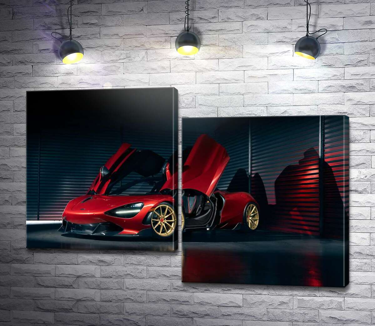 модульна картина Футуристичний червоний автомобіль McLaren 720S (Модуль №9)