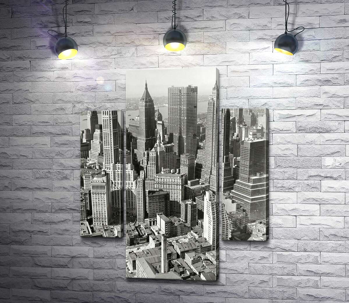 модульная картина Нью-Йорк прошлого века с высоты птичьего полёта (Модуль №5)