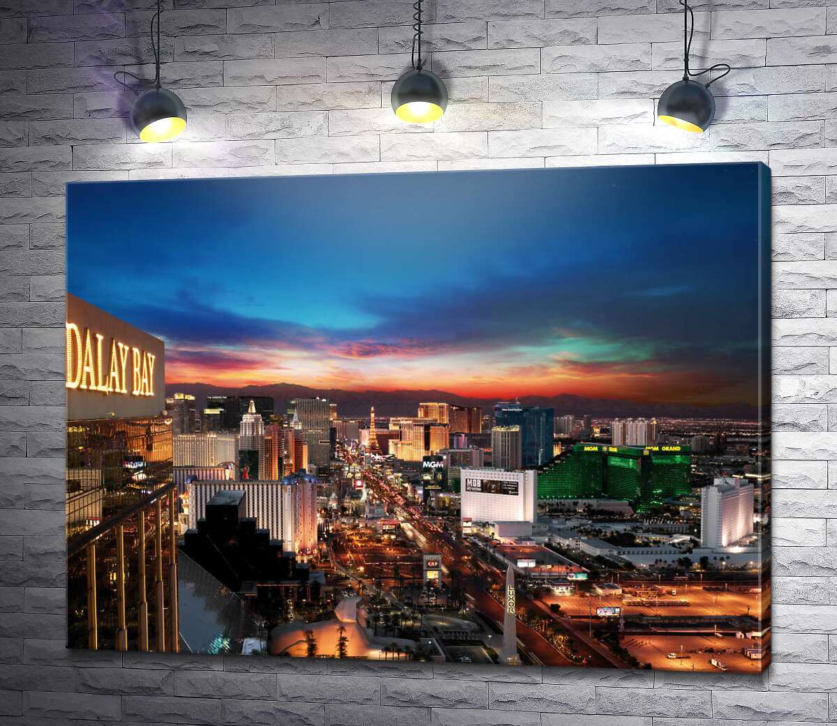 картина Вид на вечерний сияющий Лас-Вегас