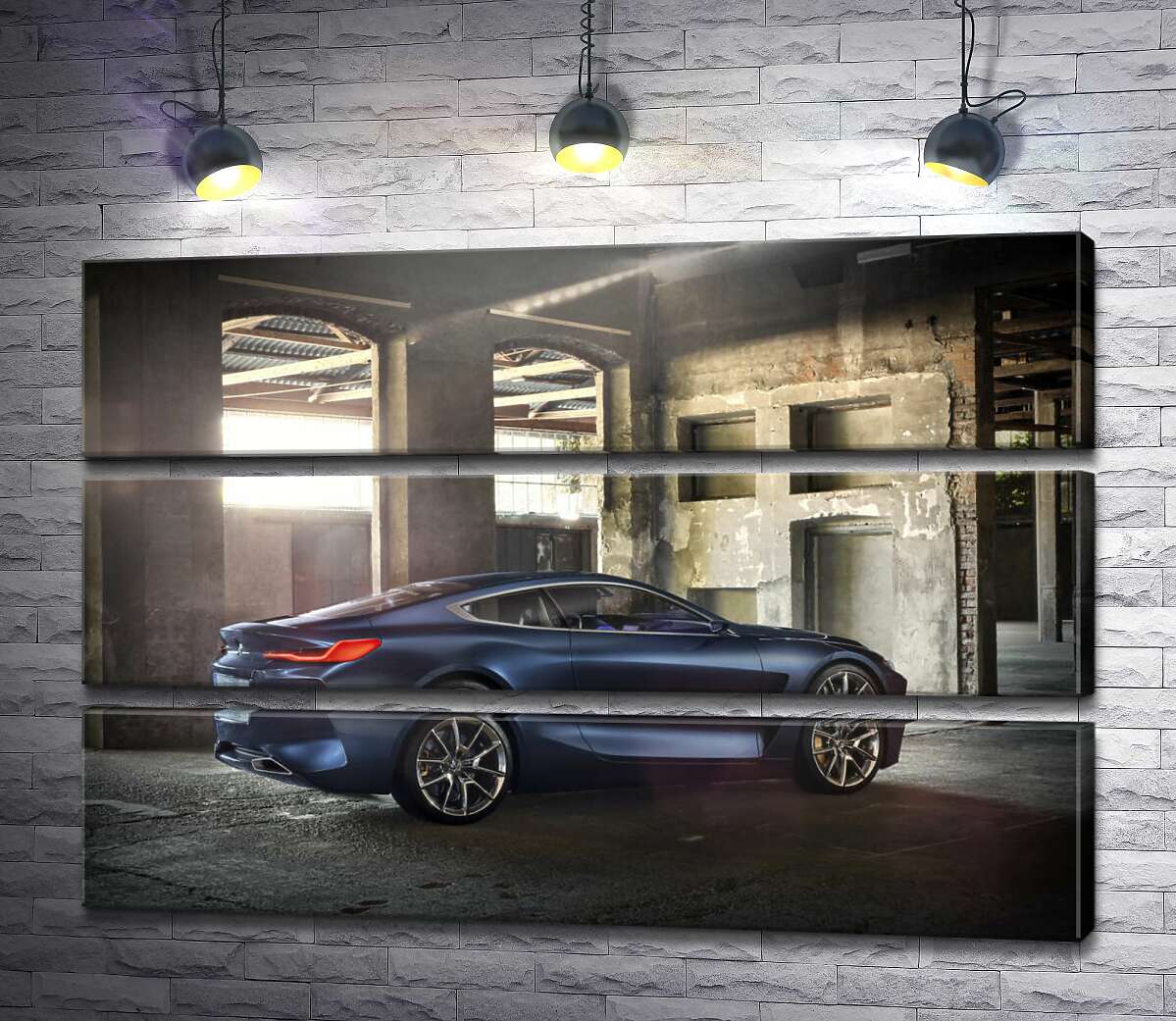 модульна картина Стильний синій автомобіль BMW 8 (Модуль №15)