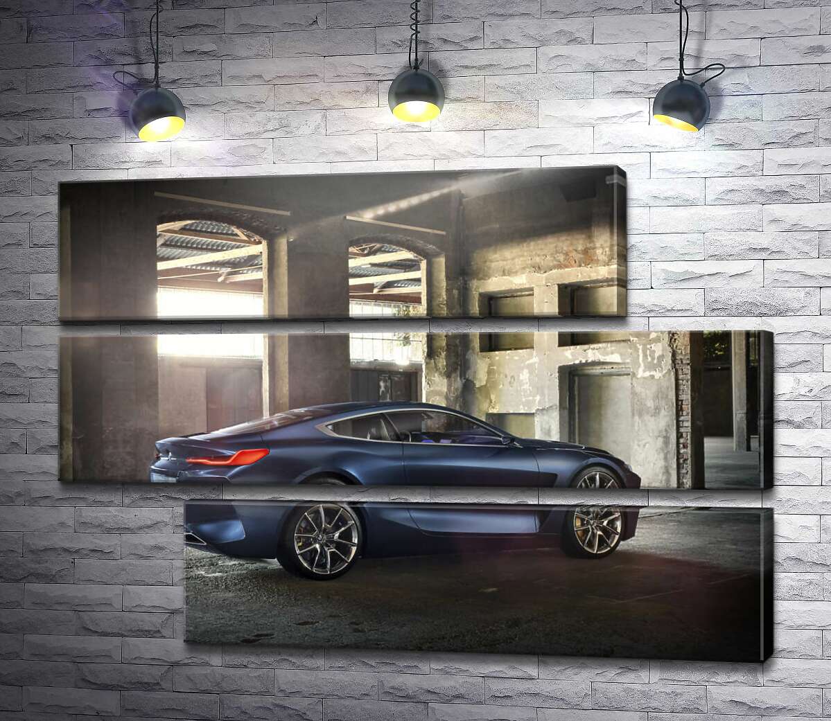 модульна картина Стильний синій автомобіль BMW 8 (Модуль №16)
