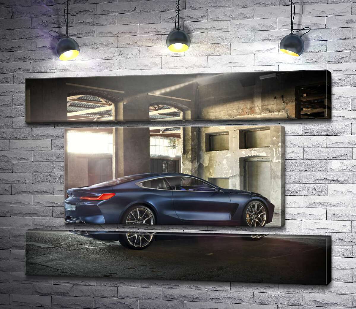 модульна картина Стильний синій автомобіль BMW 8 (Модуль №18)