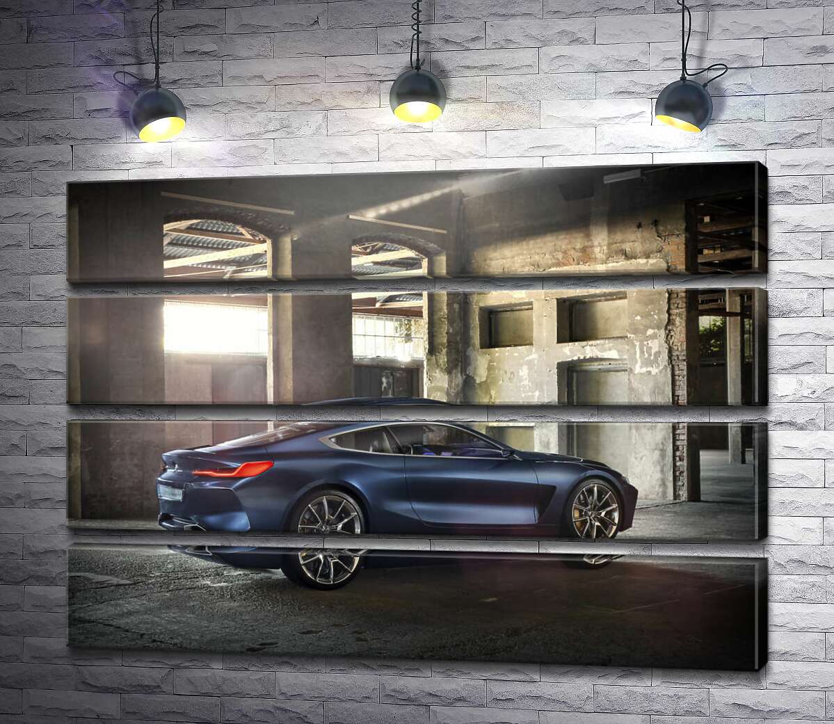 модульна картина Стильний синій автомобіль BMW 8 (Модуль №22)