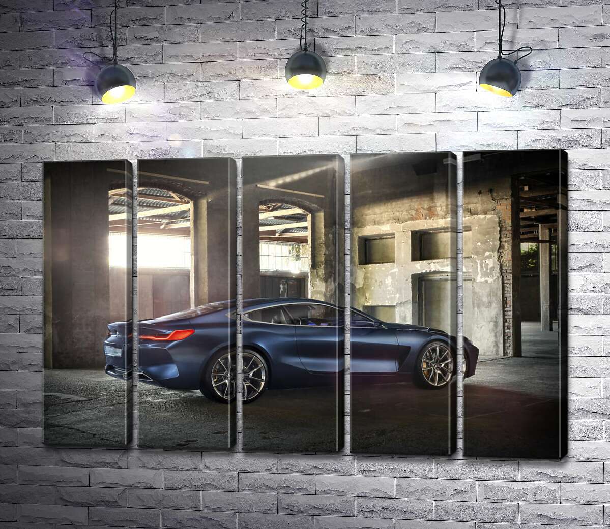 модульна картина Стильний синій автомобіль BMW 8 (Модуль №26)