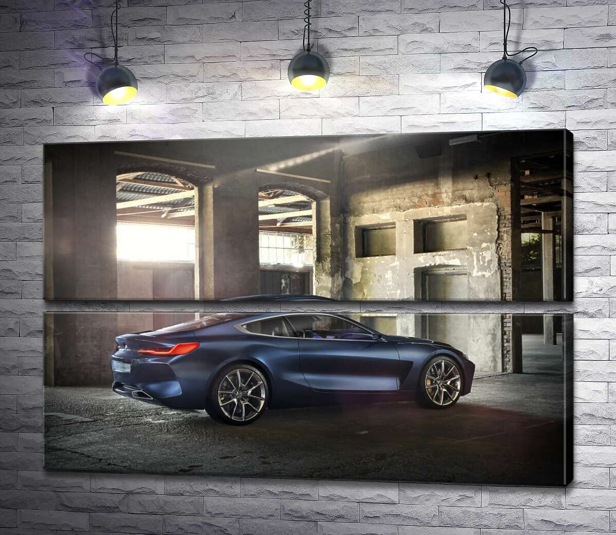 модульна картина Стильний синій автомобіль BMW 8 (Модуль №7)