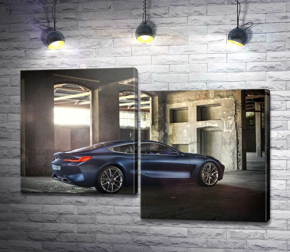 модульна картина Стильний синій автомобіль BMW 8 (Модуль №9)