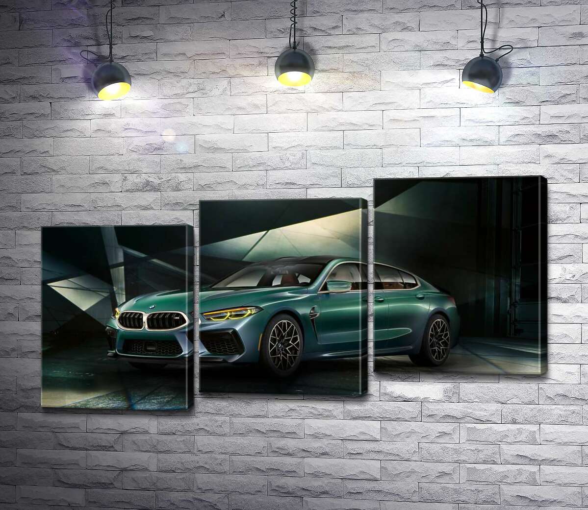 модульная картина Зеленый автомобиль BMW Concept M8 Gran Coupe (Модуль №14)