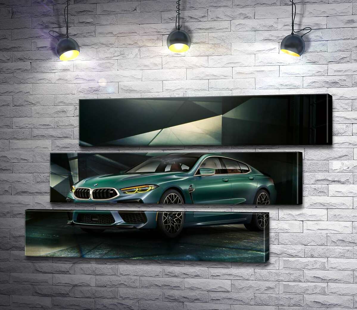 модульная картина Зеленый автомобиль BMW Concept M8 Gran Coupe (Модуль №17)