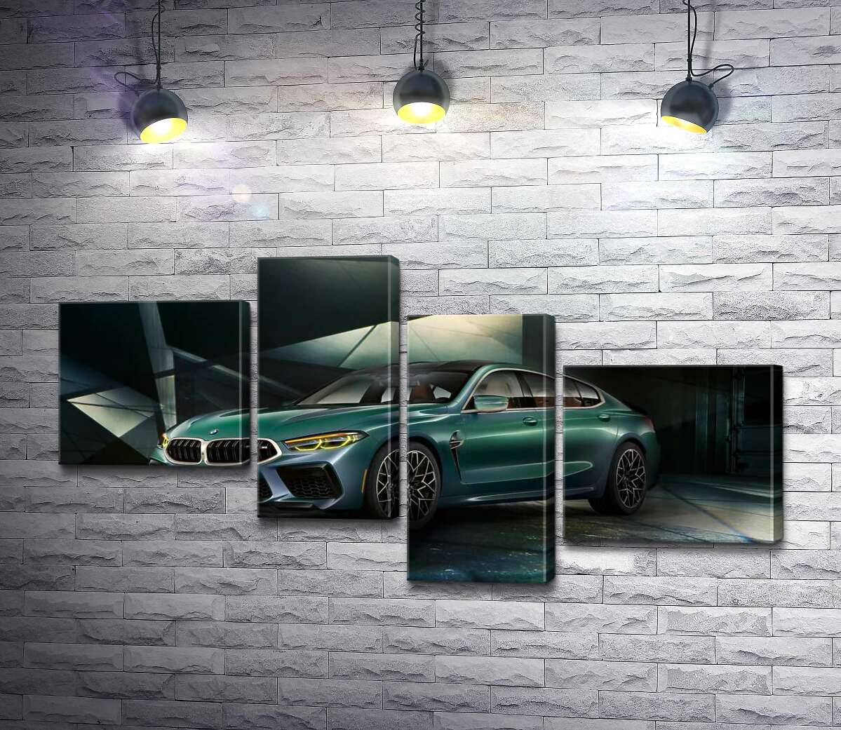 модульна картина Зелений автомобіль BMW Concept M8 Gran Coupe (Модуль №21)