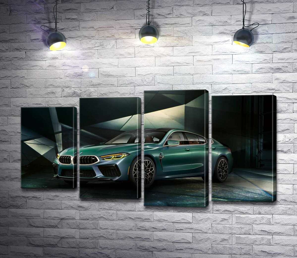 модульная картина Зеленый автомобиль BMW Concept M8 Gran Coupe (Модуль №3)