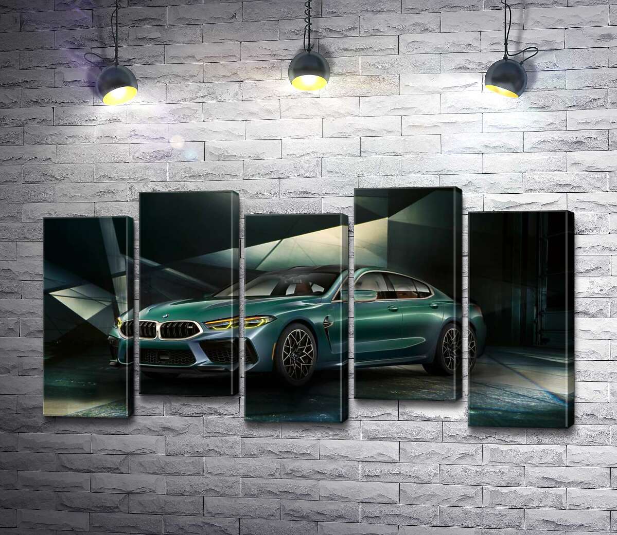 модульная картина Зеленый автомобиль BMW Concept M8 Gran Coupe (Модуль №30)