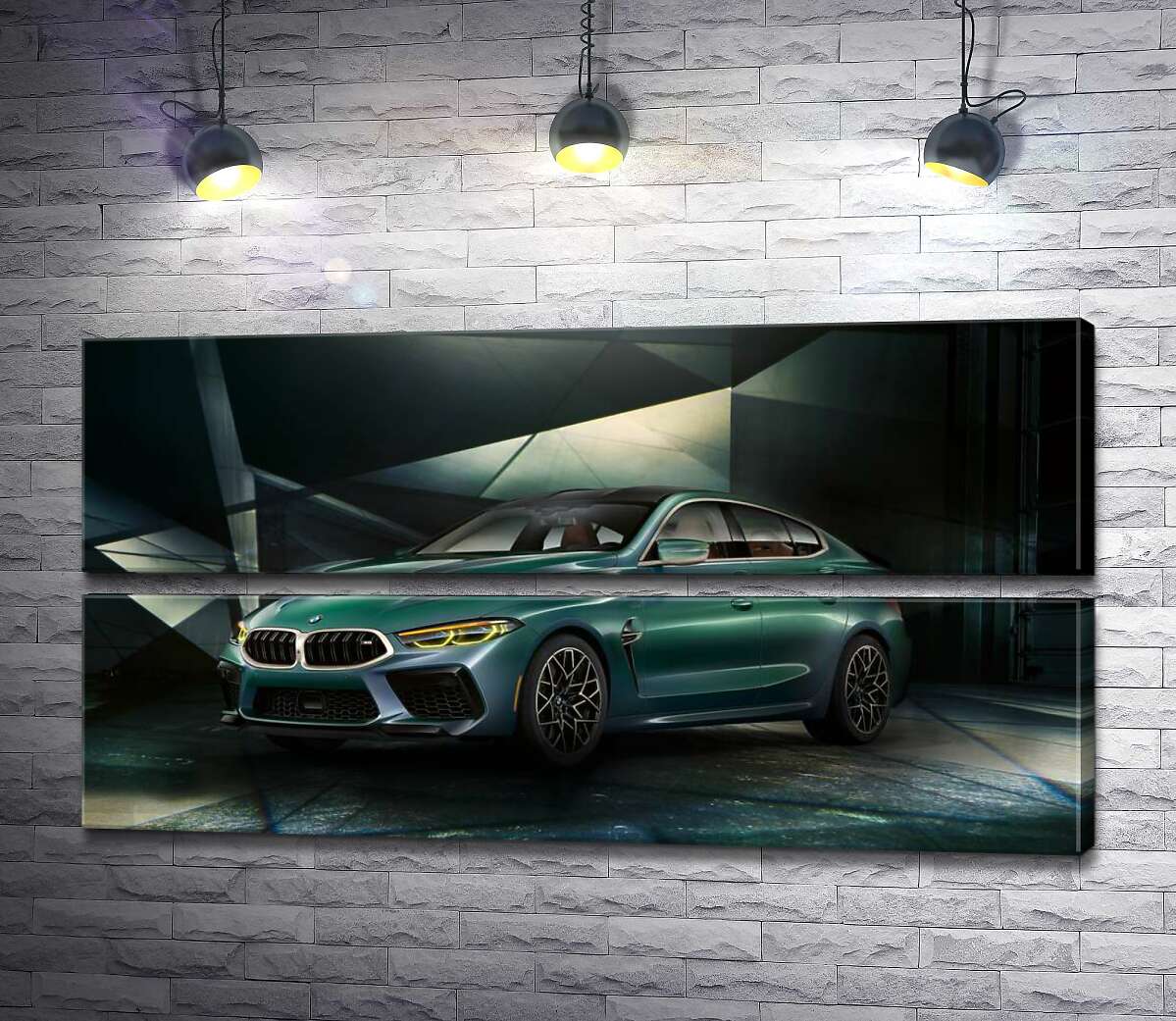 модульная картина Зеленый автомобиль BMW Concept M8 Gran Coupe (Модуль №7)