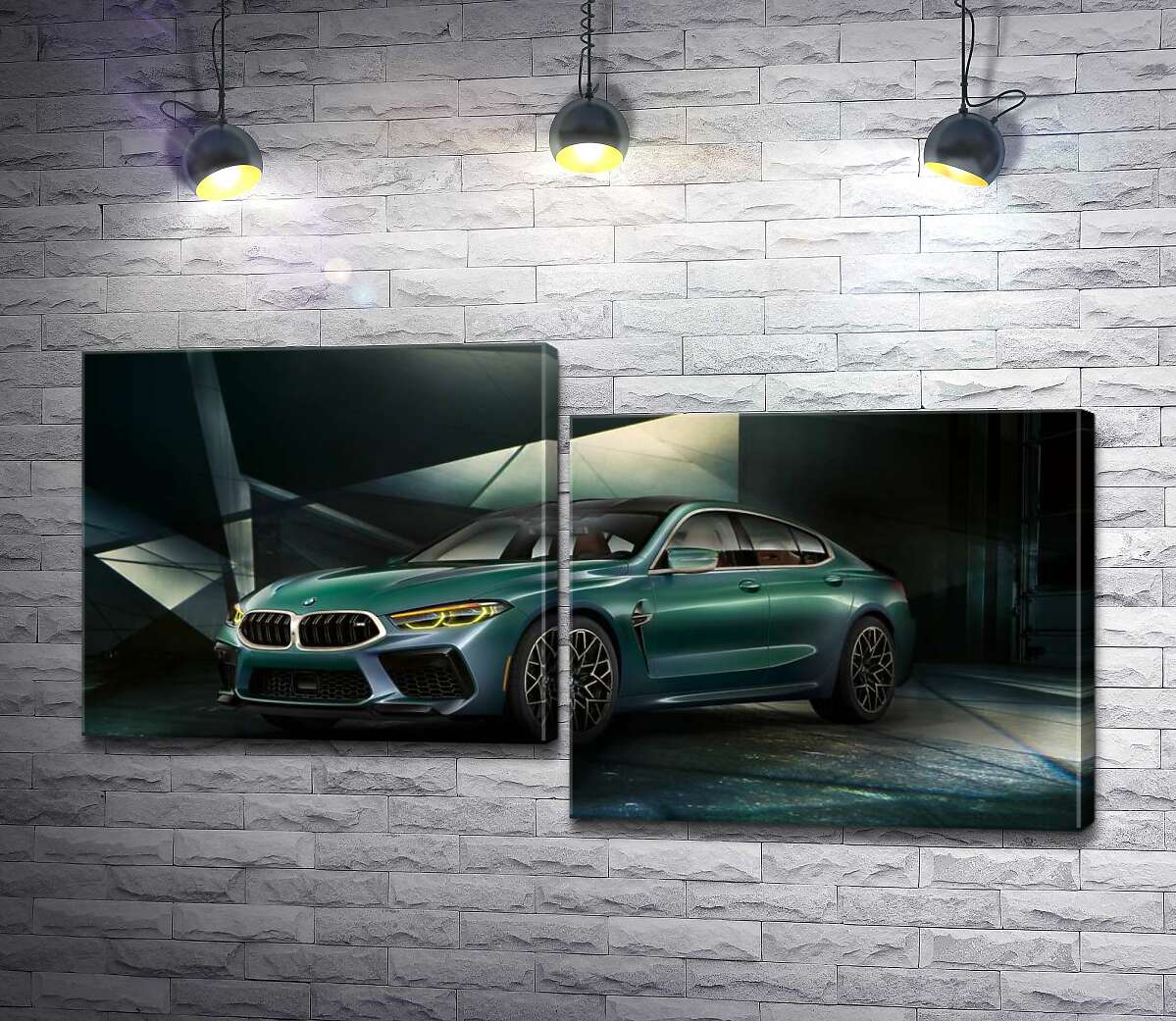 модульная картина Зеленый автомобиль BMW Concept M8 Gran Coupe (Модуль №9)