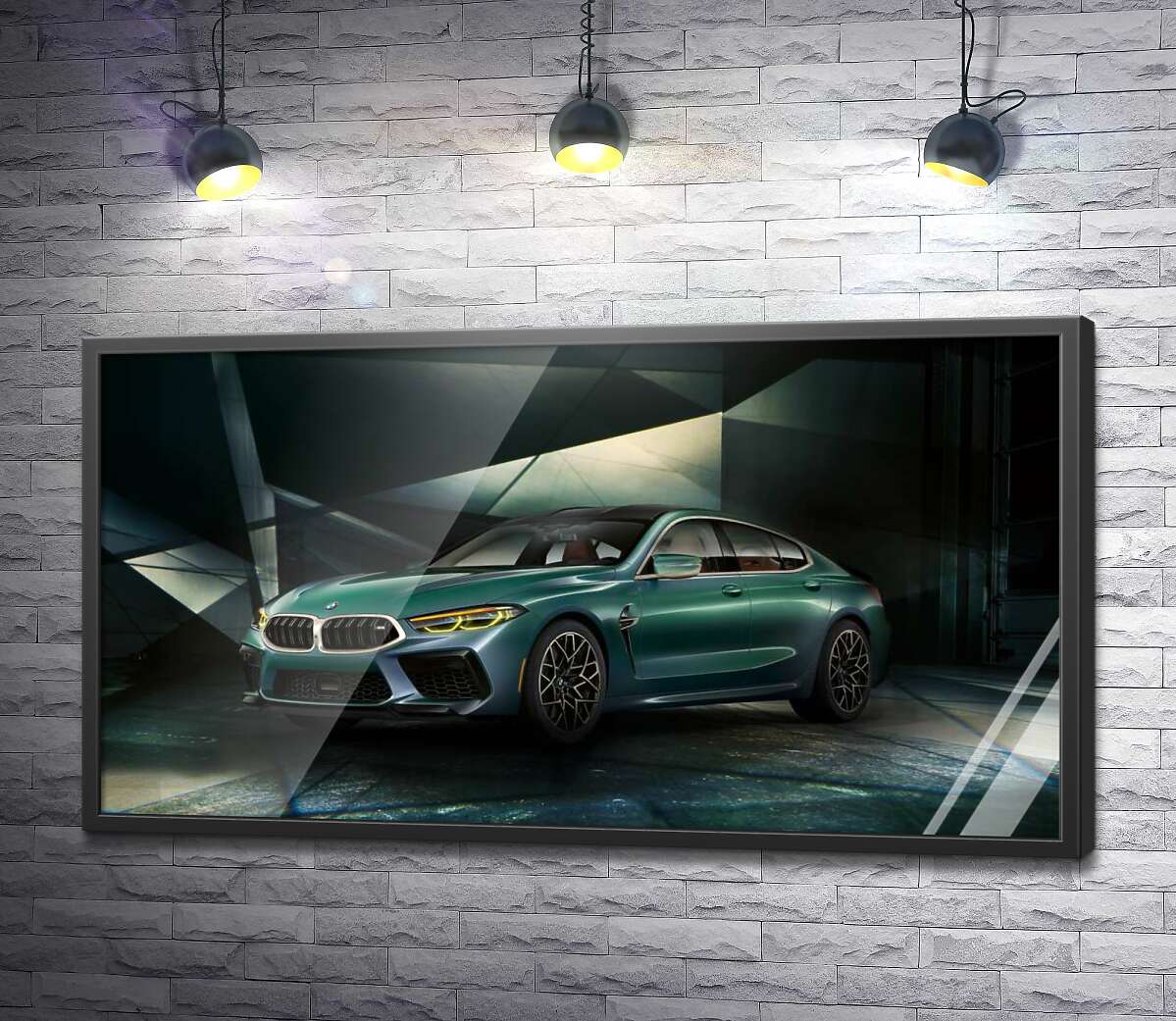 постер Зелений автомобіль BMW Concept M8 Gran Coupe
