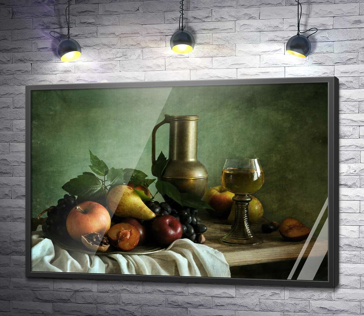 постер Вінтажний натюрморт з фруктами