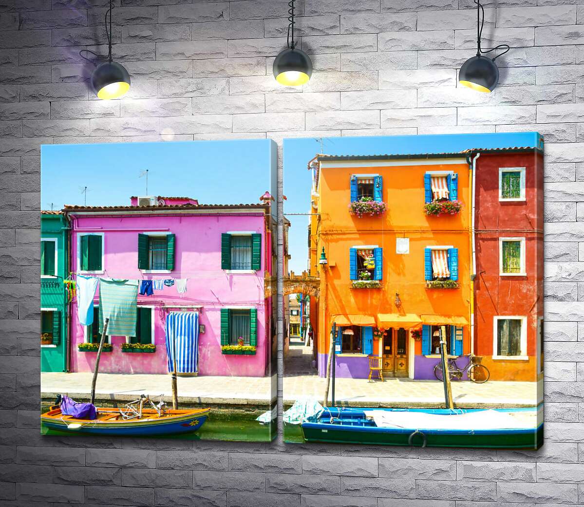 модульная картина Красочные фасады острова Бурано