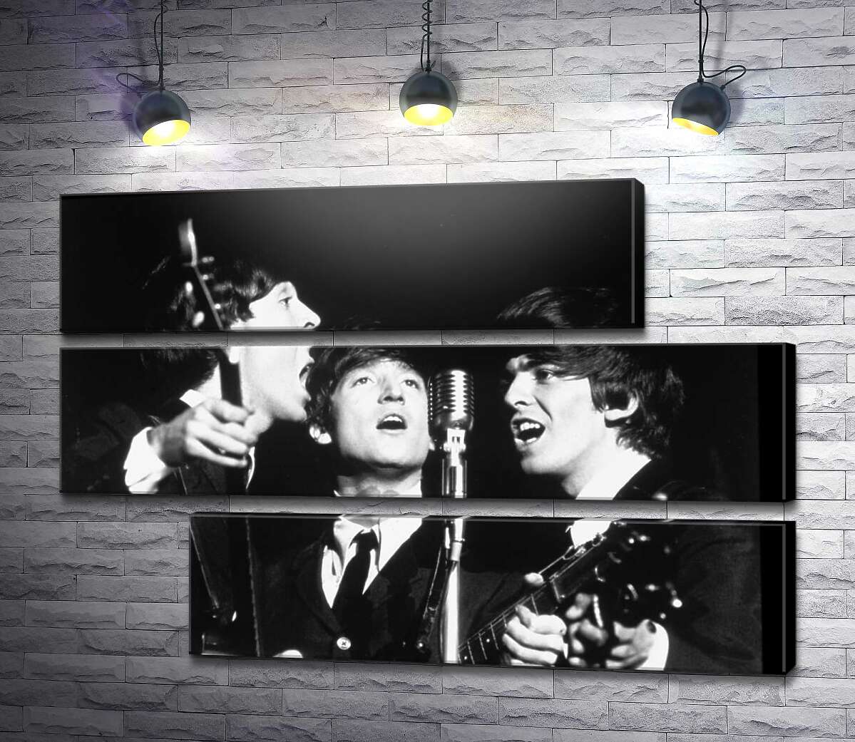 модульна картина Архівна фотографія виступу групи Beatles (Модуль №16)