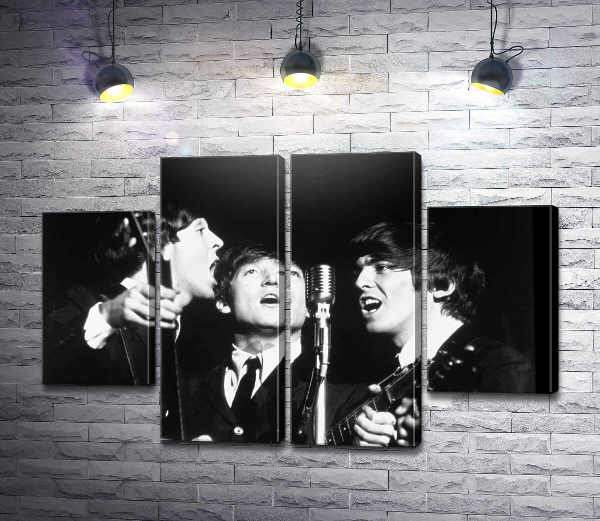 модульна картина Архівна фотографія виступу групи Beatles (Модуль №20)