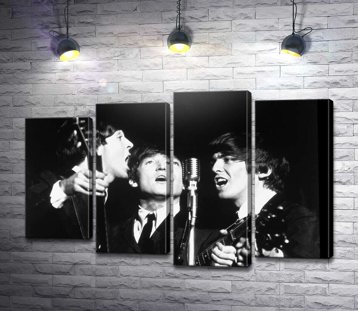 модульна картина Архівна фотографія виступу групи Beatles (Модуль №3)