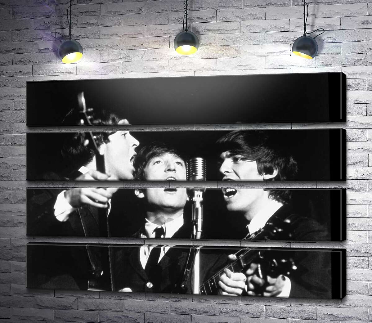 модульная картина Архивная фотография выступления группы Beatles (Модуль №22)