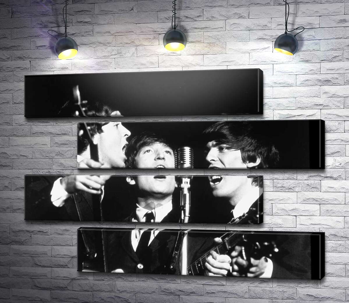 модульна картина Архівна фотографія виступу групи Beatles (Модуль №23)