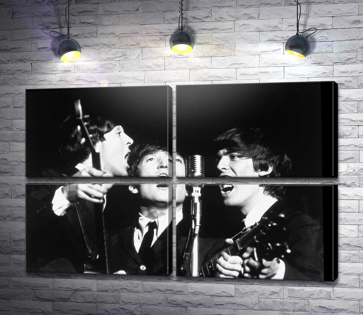 модульна картина Архівна фотографія виступу групи Beatles (Модуль №25)