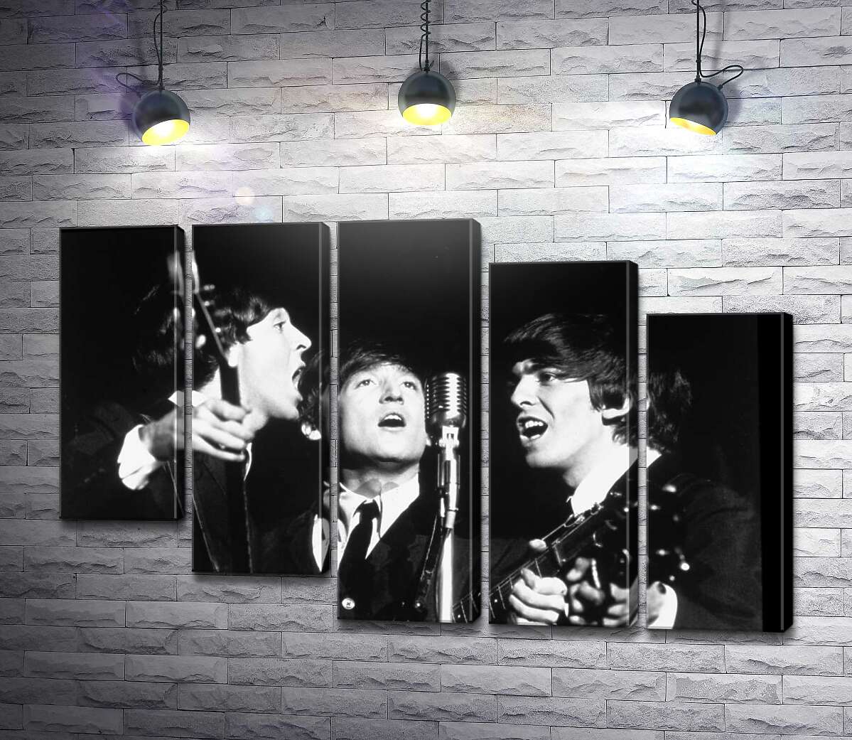 модульна картина Архівна фотографія виступу групи Beatles (Модуль №28)
