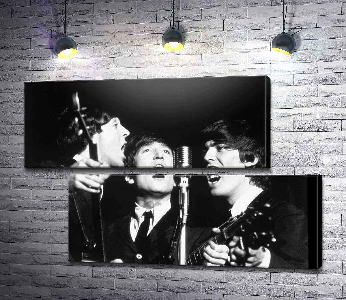 модульна картина Архівна фотографія виступу групи Beatles (Модуль №8)